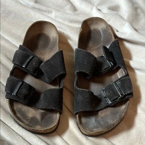 Birkenstock Black Suede Double Strap Sandals